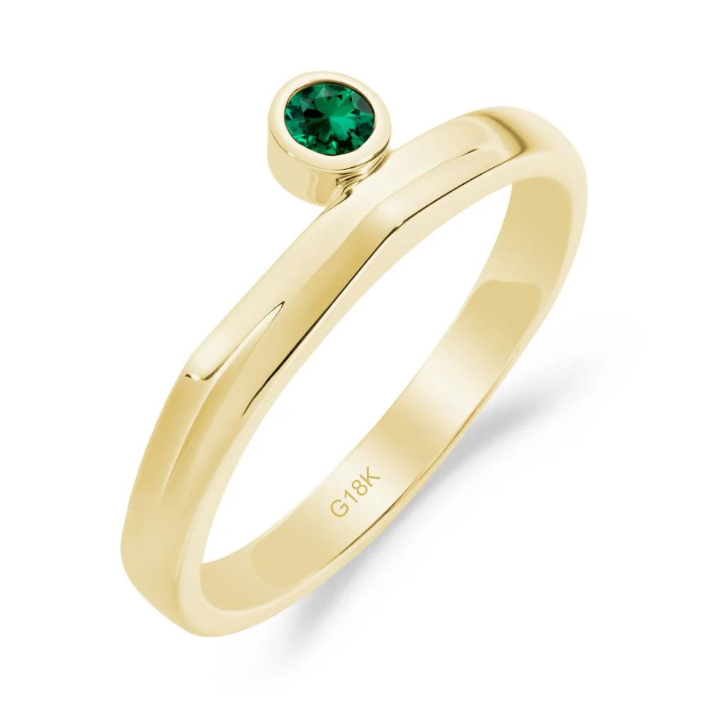 Bezel Set Emerald Solitaire Ring - Image 8
