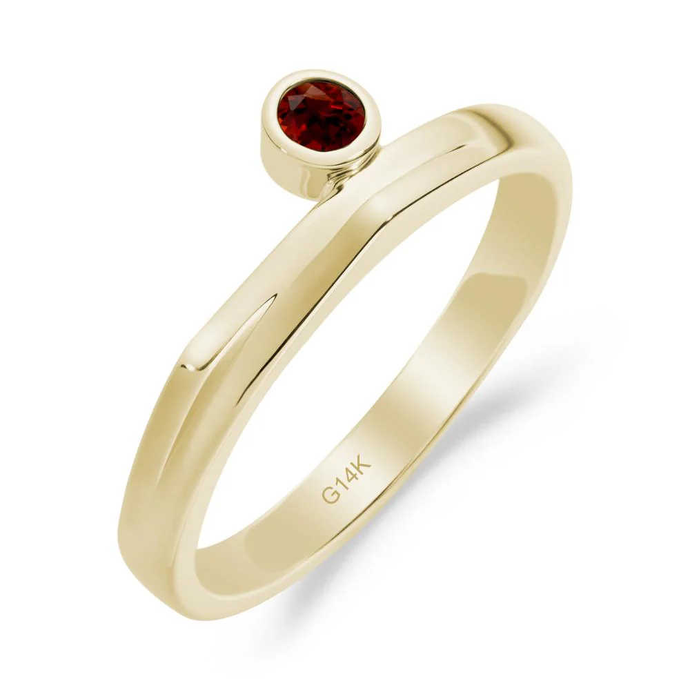 Bezel Set Garnet Solitaire Ring - Image 3