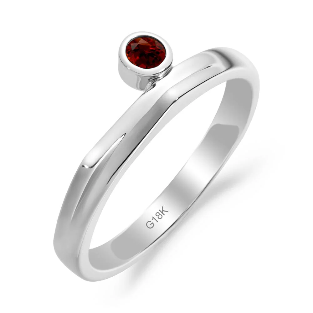 Bezel Set Garnet Solitaire Ring - Image 7