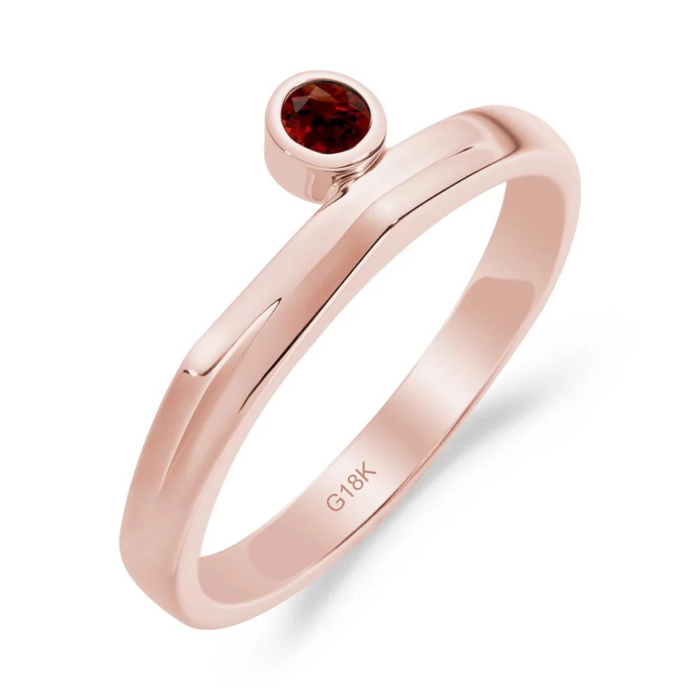Bezel Set Garnet Solitaire Ring - Image 9