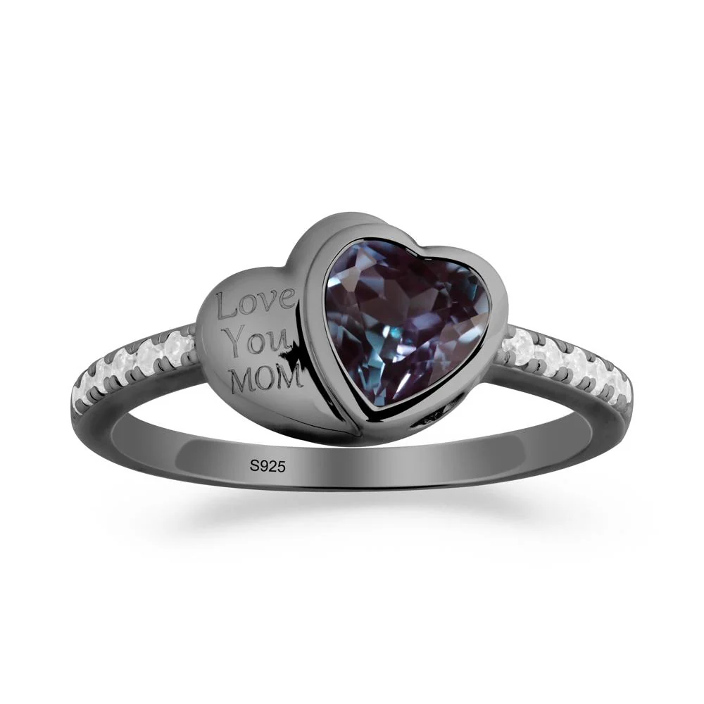 Bezel Set Heart Shaped Alexandrite Ring - Image 6
