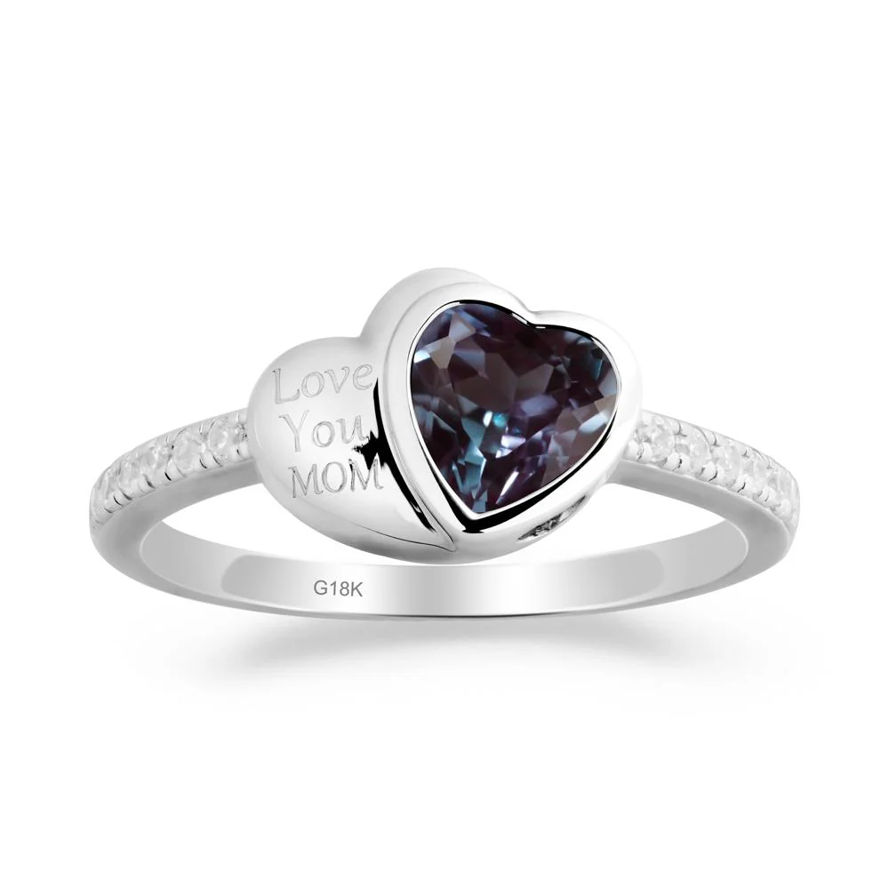 Bezel Set Heart Shaped Alexandrite Ring - Image 8