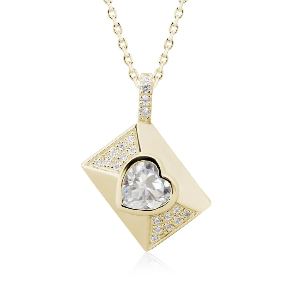 Bezel Set Heart Shaped Cubic Zirconia Neckace - Image 3