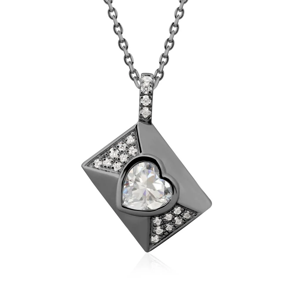 Bezel Set Heart Shaped Cubic Zirconia Neckace - Image 7