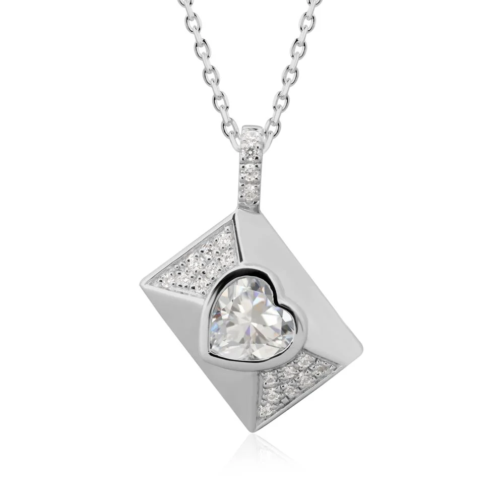 Bezel Set Heart Shaped Cubic Zirconia Neckace - Image 8
