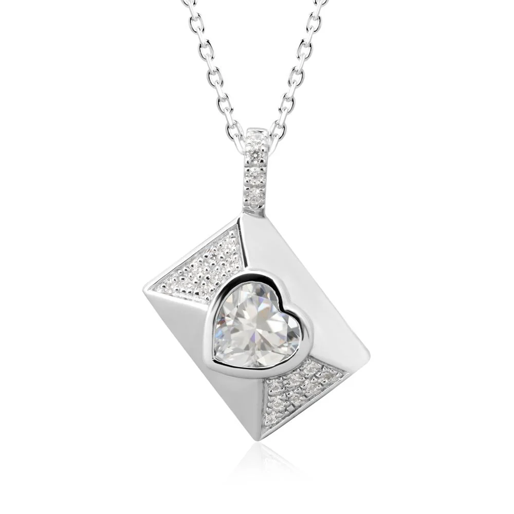Bezel Set Heart Shaped Cubic Zirconia Neckace - Image 9