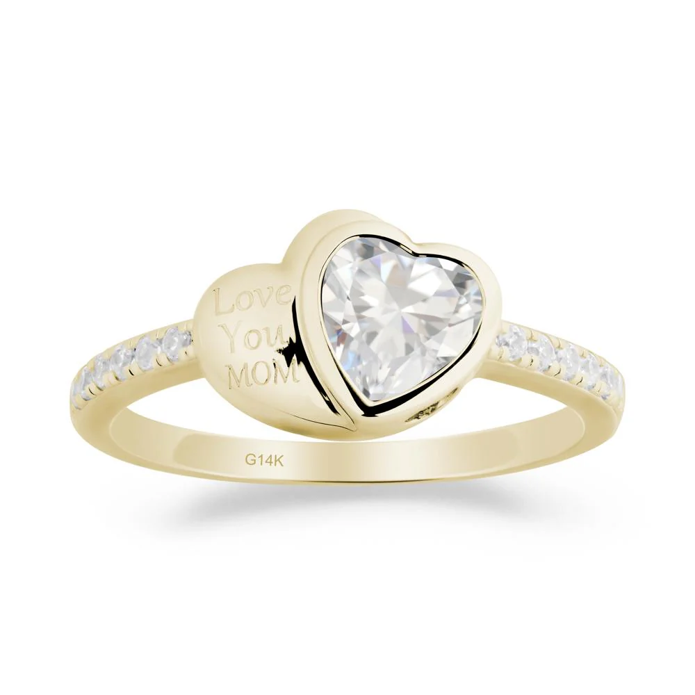 Bezel Set Heart Shaped Cubic Zirconia Ring - Image 4