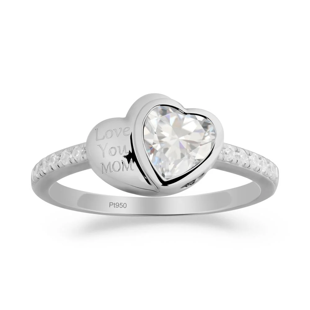Bezel Set Heart Shaped Cubic Zirconia Ring - Image 7