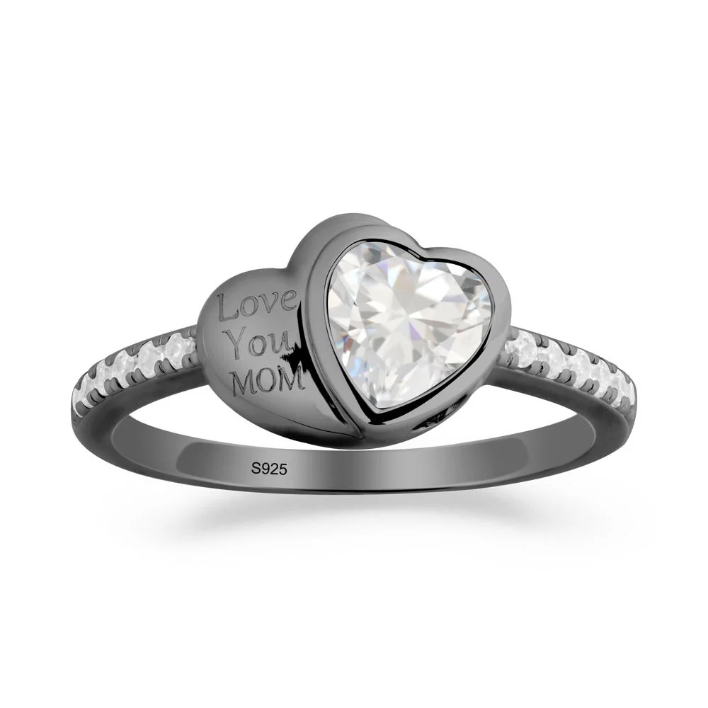 Bezel Set Heart Shaped Cubic Zirconia Ring - Image 8