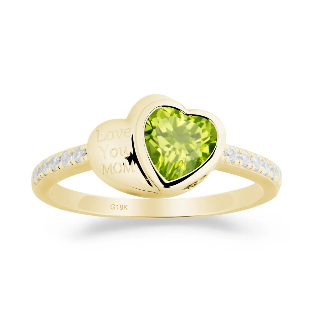 Bezel Set Heart Shaped Peridot Ring - Image 8