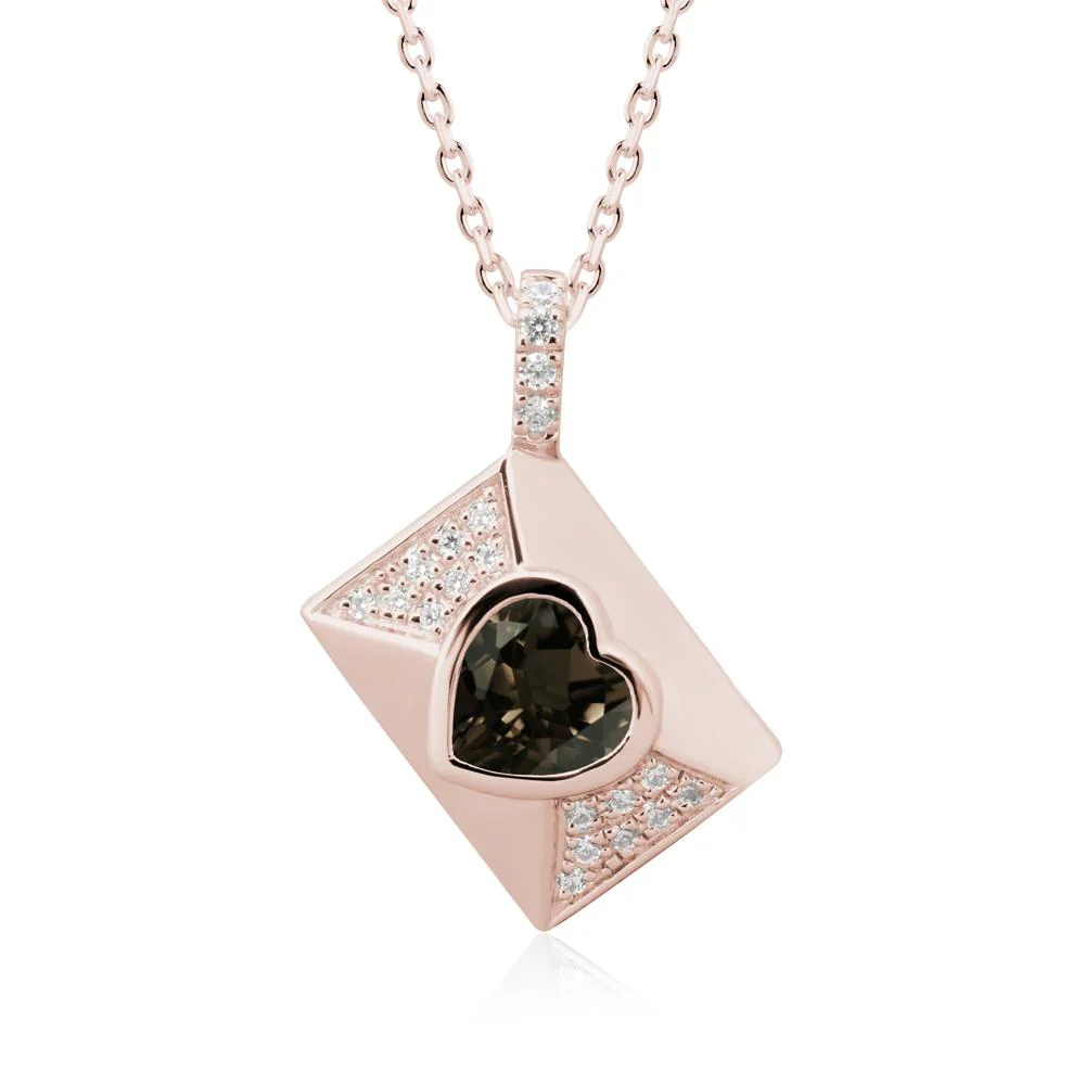 Bezel Set Heart Shaped Smoky Quartz Neckace - Image 2