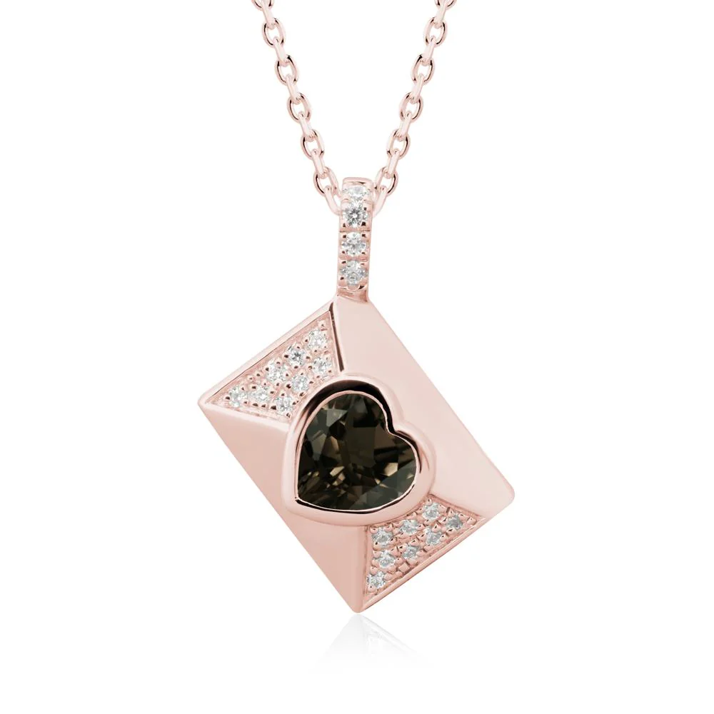 Bezel Set Heart Shaped Smoky Quartz Neckace - Image 5