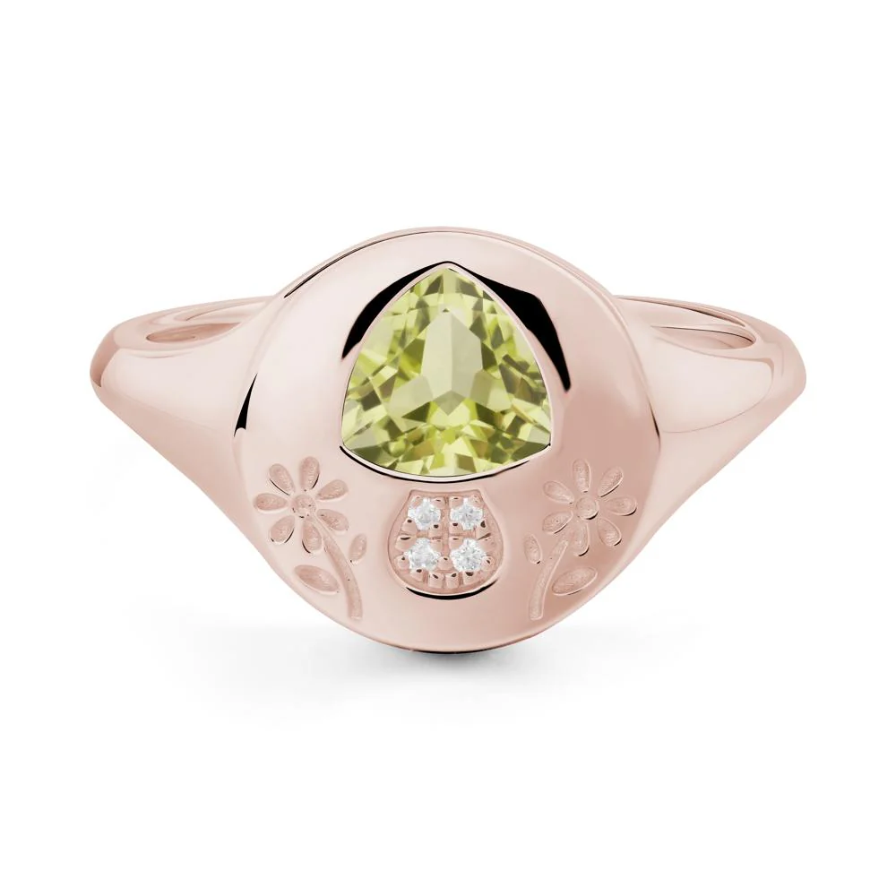Bezel Set Lemon Quartz Signet Ring - Image 6