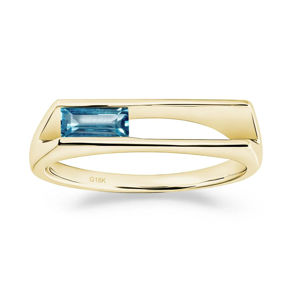 Bezel Set London Blue Topaz Tension Ring - Image 2
