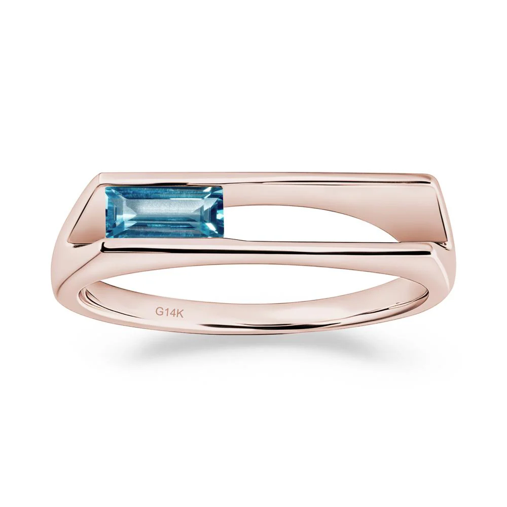 Bezel Set London Blue Topaz Tension Ring - Image 5
