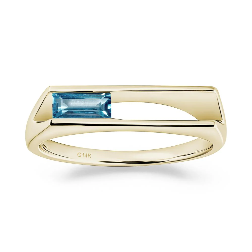 Bezel Set London Blue Topaz Tension Ring - Image 6