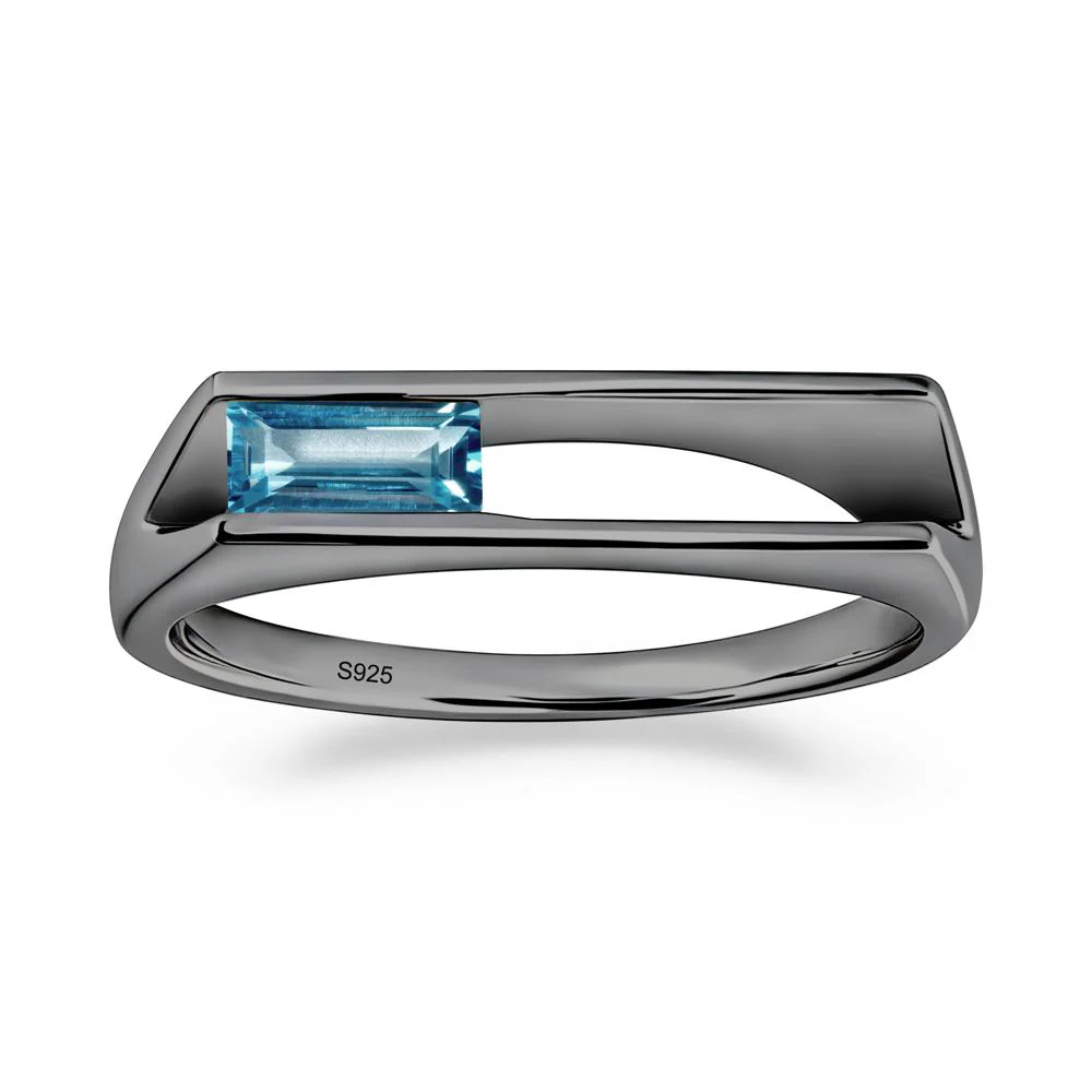 Bezel Set London Blue Topaz Tension Ring - Image 7