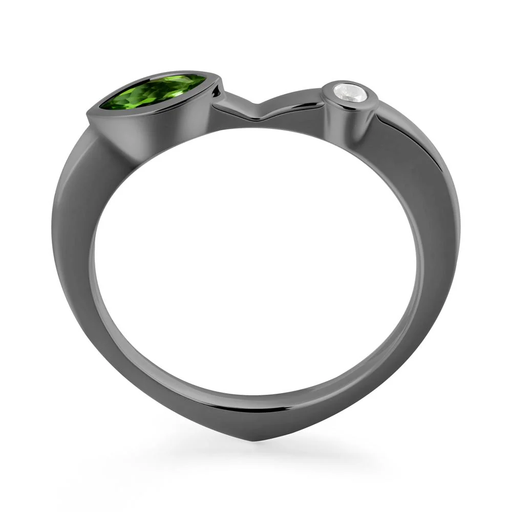 Bezel Set Marquise Diopside Promise Ring - Image 2