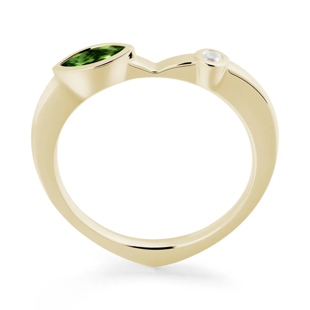 Bezel Set Marquise Diopside Promise Ring - Image 3