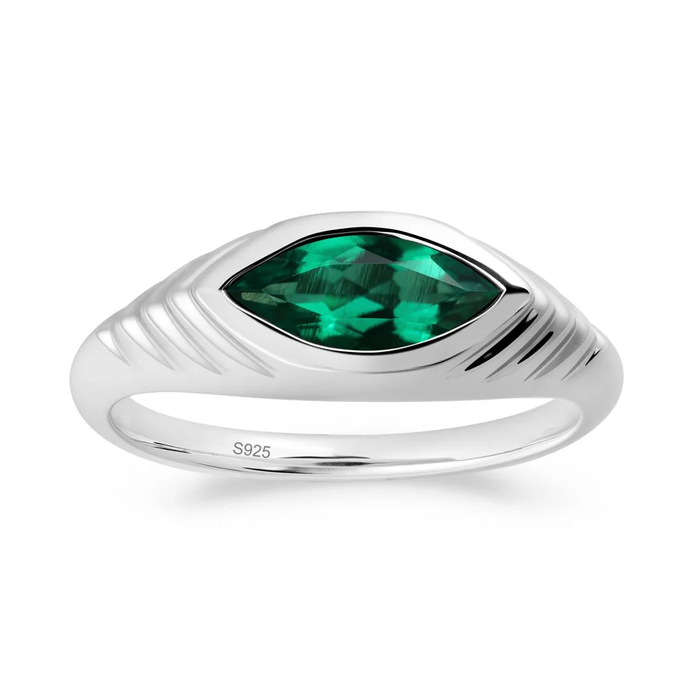 Bezel Set Marquise Emerald Ring