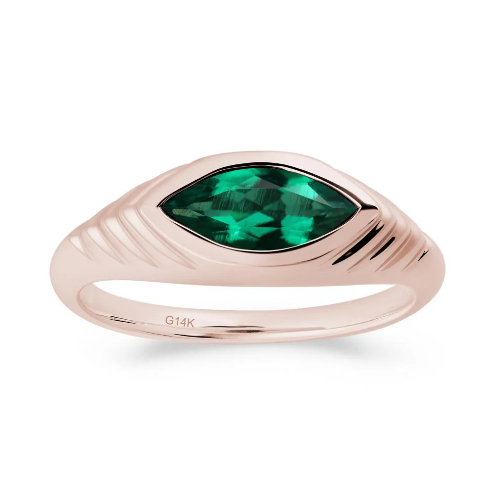 Bezel Set Marquise Emerald Ring - Image 5