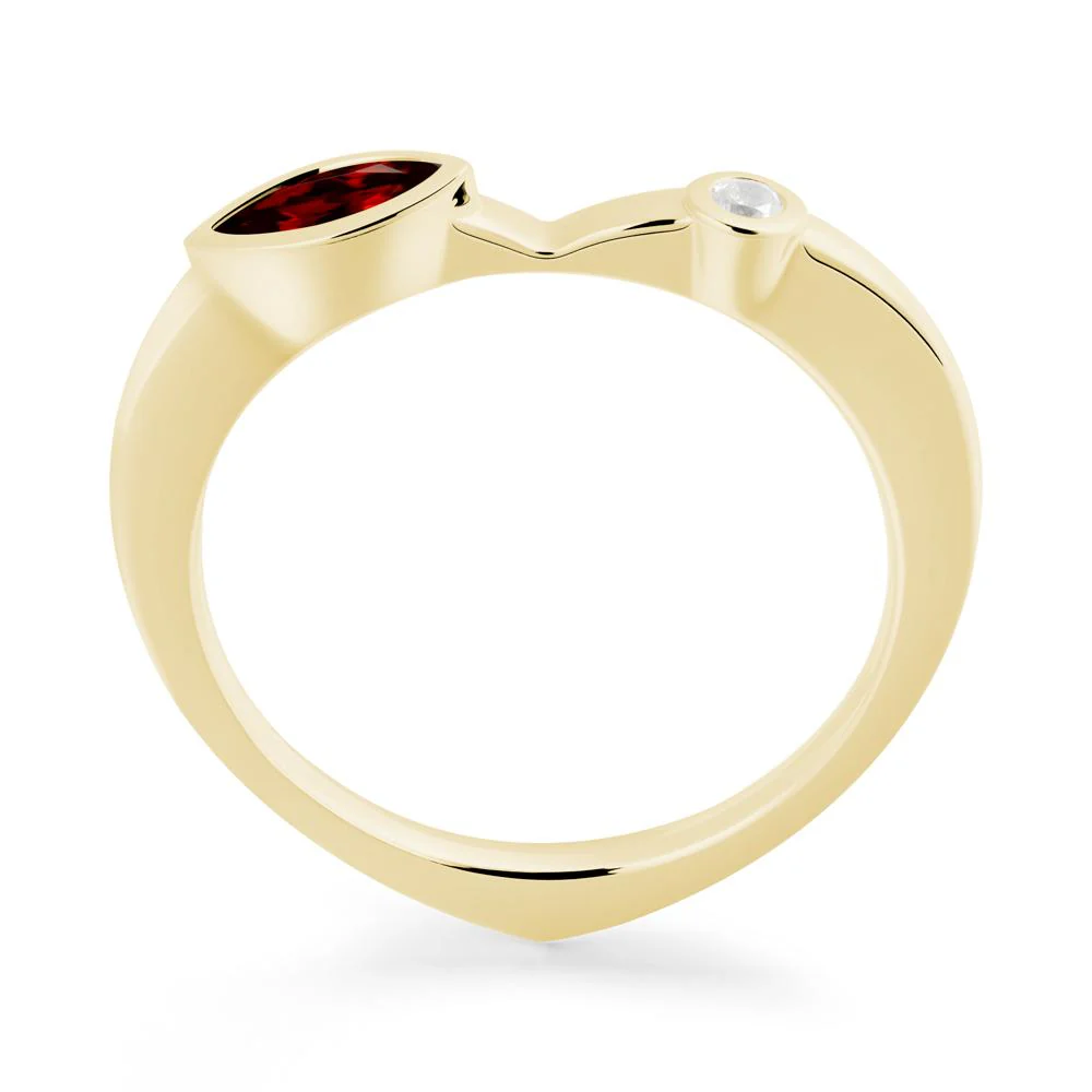 Bezel Set Marquise Garnet Promise Ring - Image 7