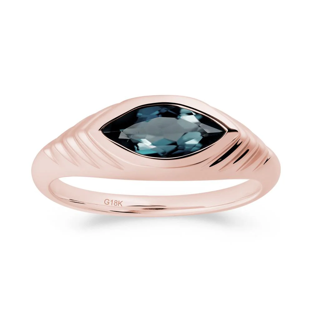 Bezel Set Marquise London Blue Topaz Ring - Image 8