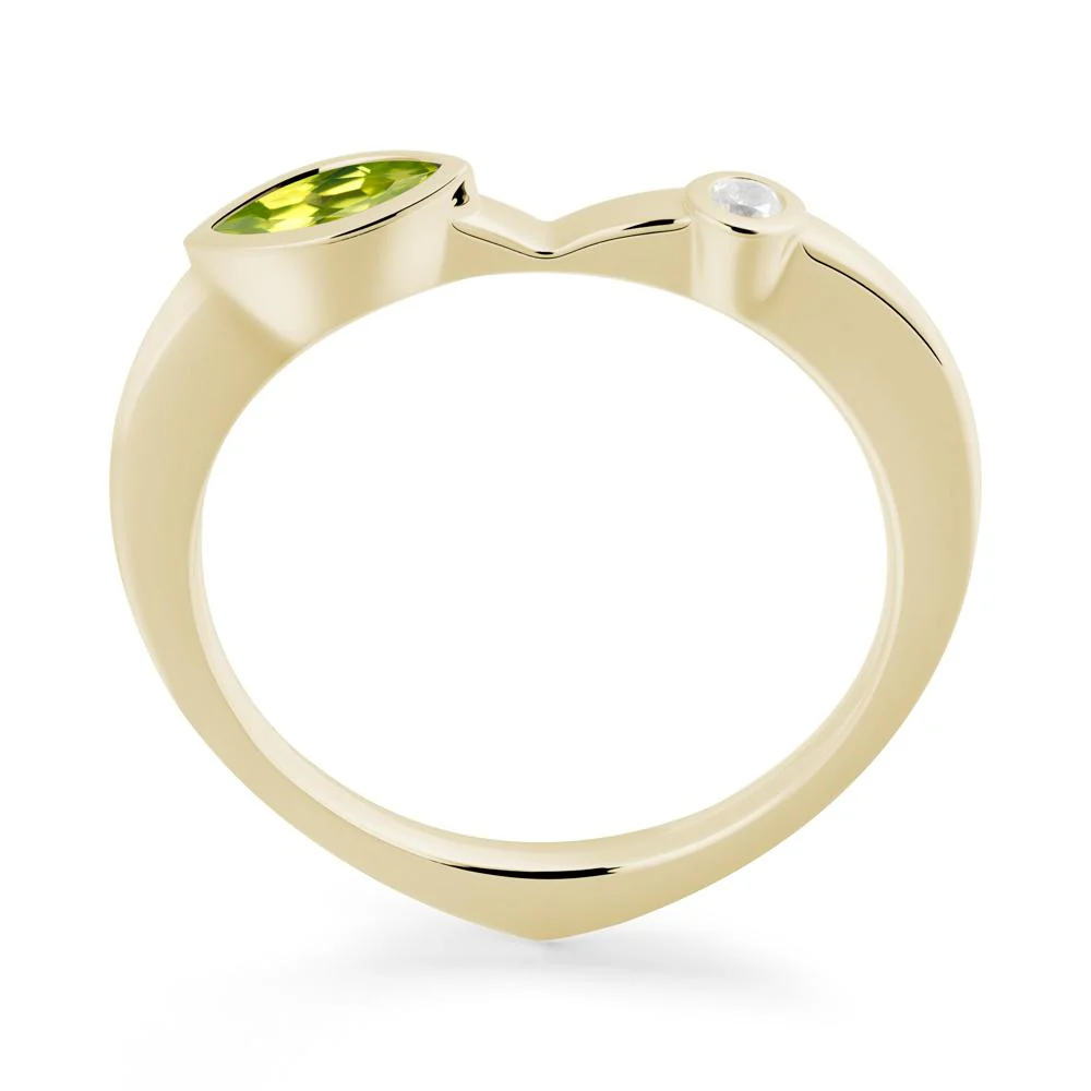 Bezel Set Marquise Peridot Promise Ring - Image 3