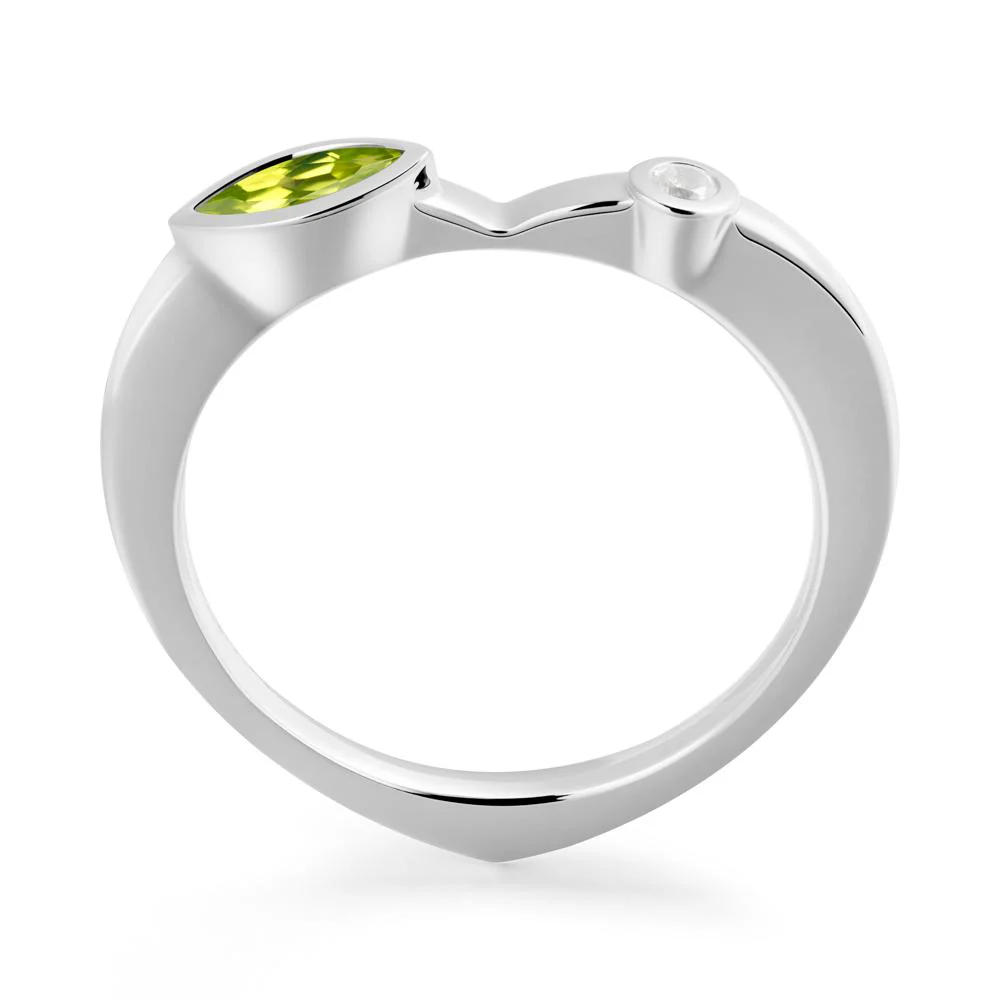 Bezel Set Marquise Peridot Promise Ring - Image 5