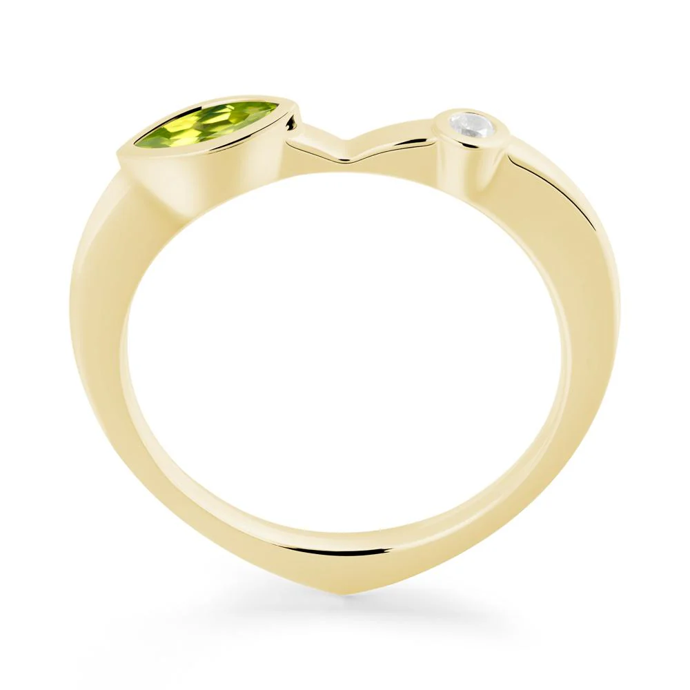Bezel Set Marquise Peridot Promise Ring - Image 7