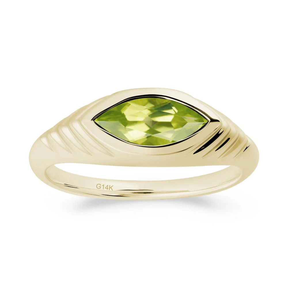 Bezel Set Marquise Peridot Ring