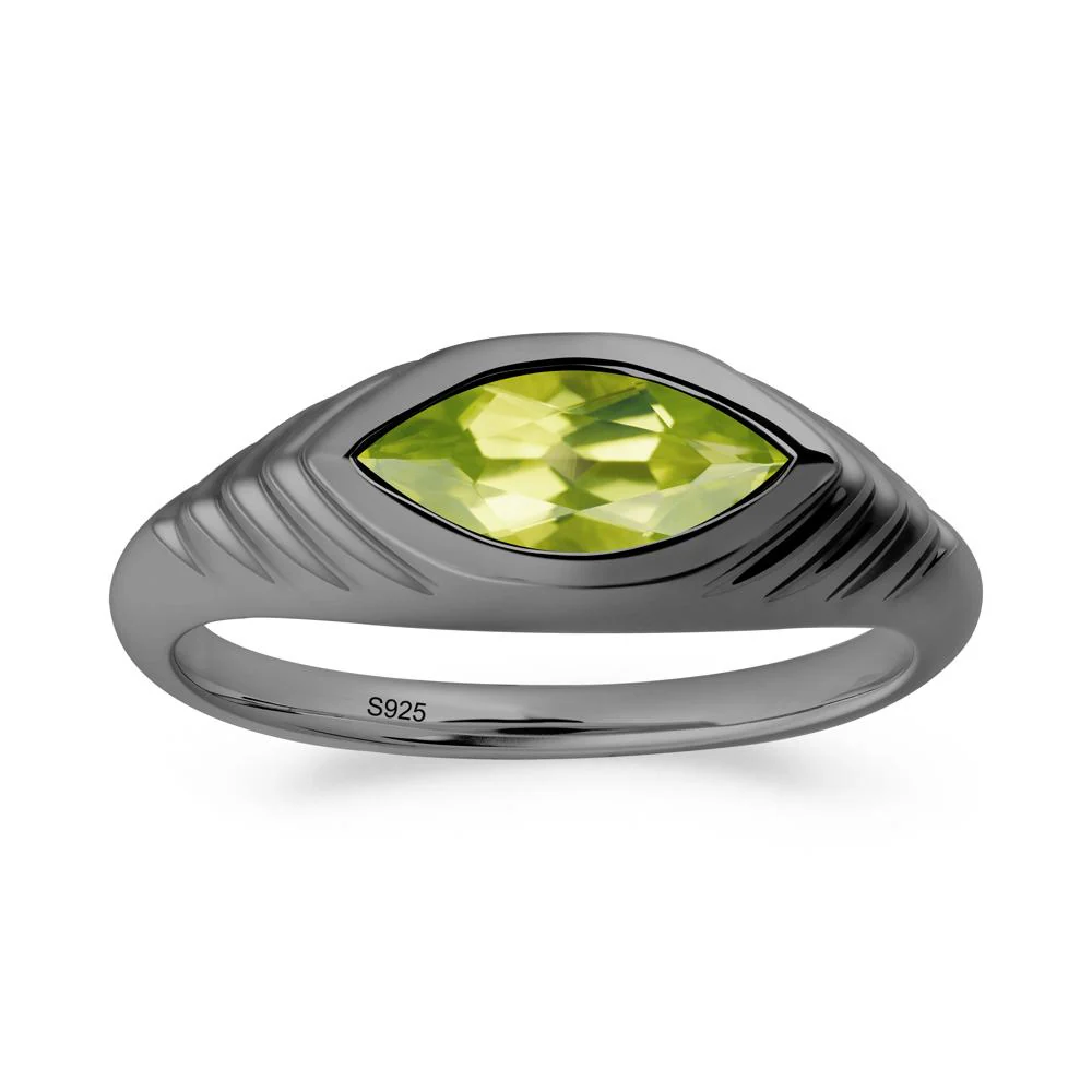 Bezel Set Marquise Peridot Ring - Image 4
