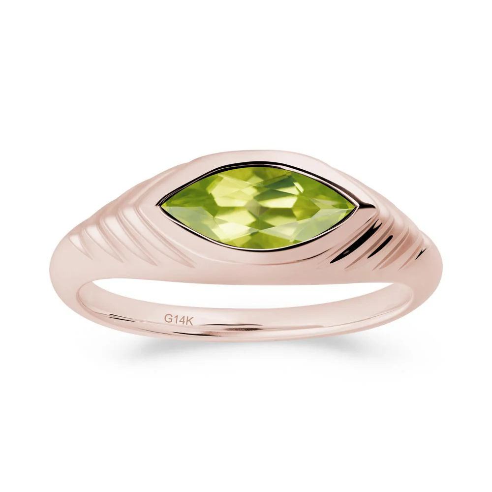 Bezel Set Marquise Peridot Ring - Image 5