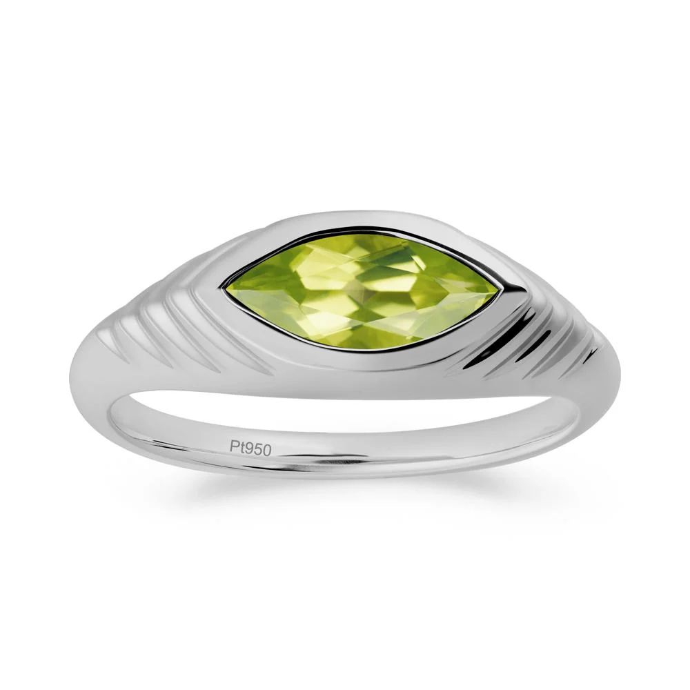 Bezel Set Marquise Peridot Ring - Image 6