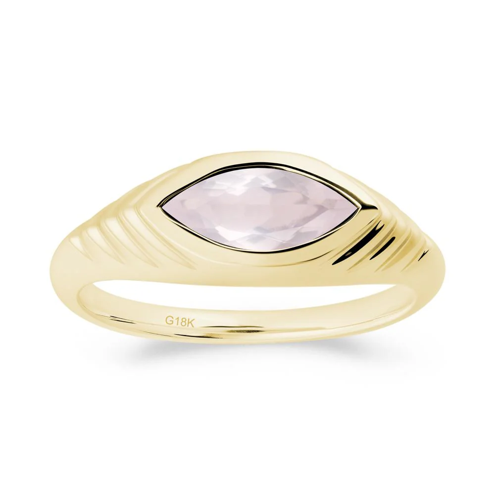 Bezel Set Marquise Rose Quartz Ring - Image 6