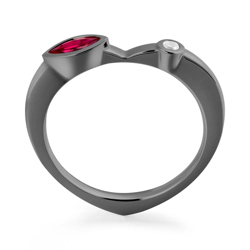 Bezel Set Marquise Ruby Promise Ring