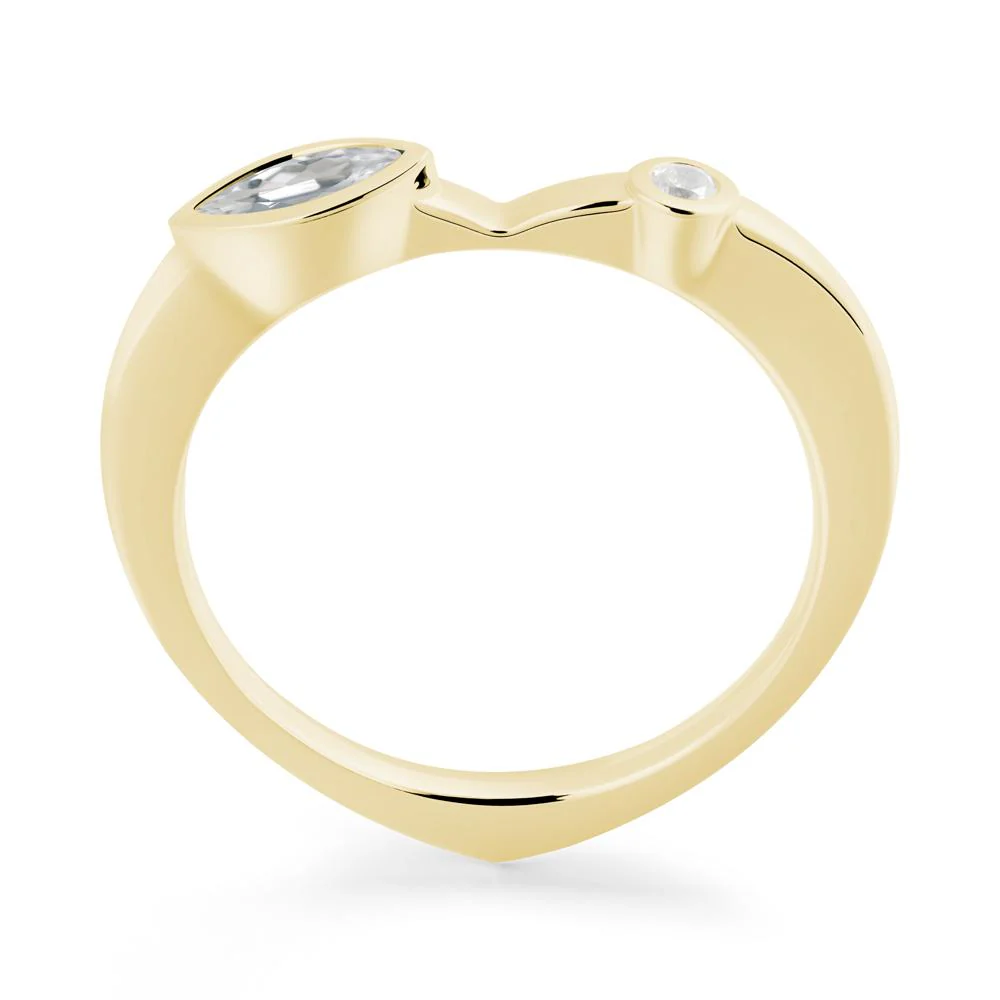 Bezel Set Marquise White Topaz Promise Ring - Image 7