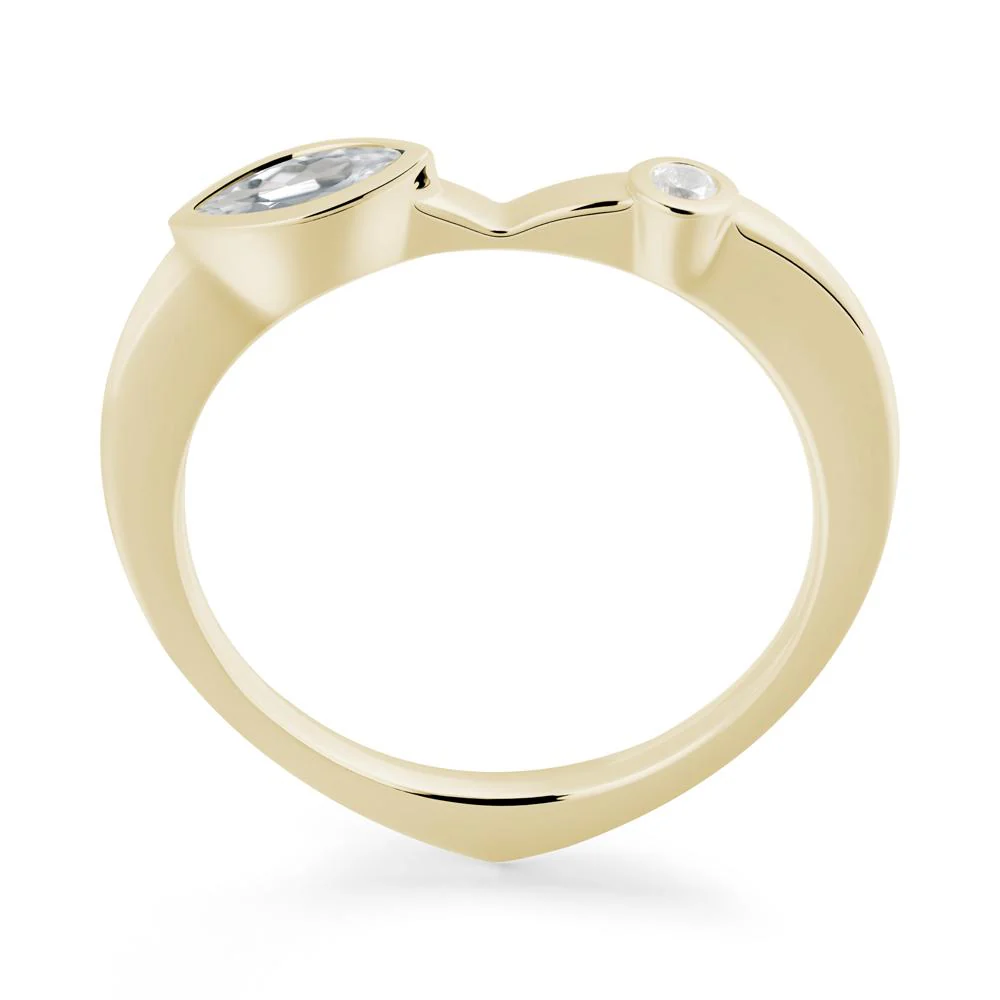 Bezel Set Marquise White Topaz Promise Ring - Image 9