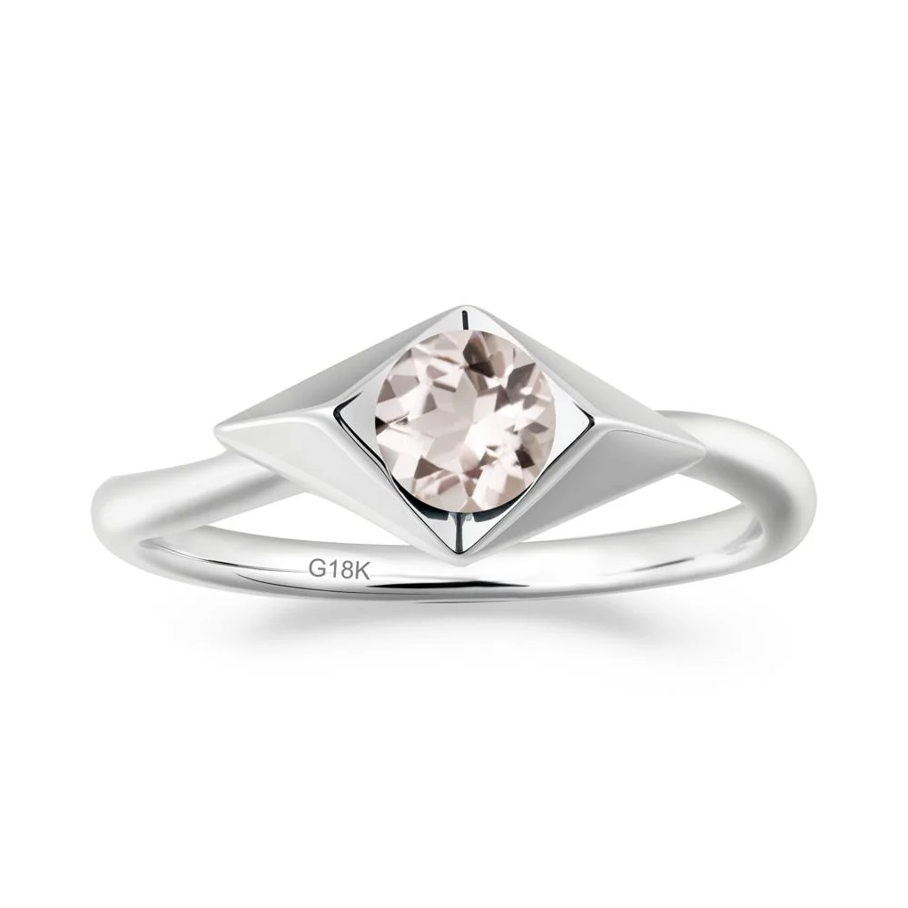 Bezel Set Morganite Ring with Twisted Band - Image 3