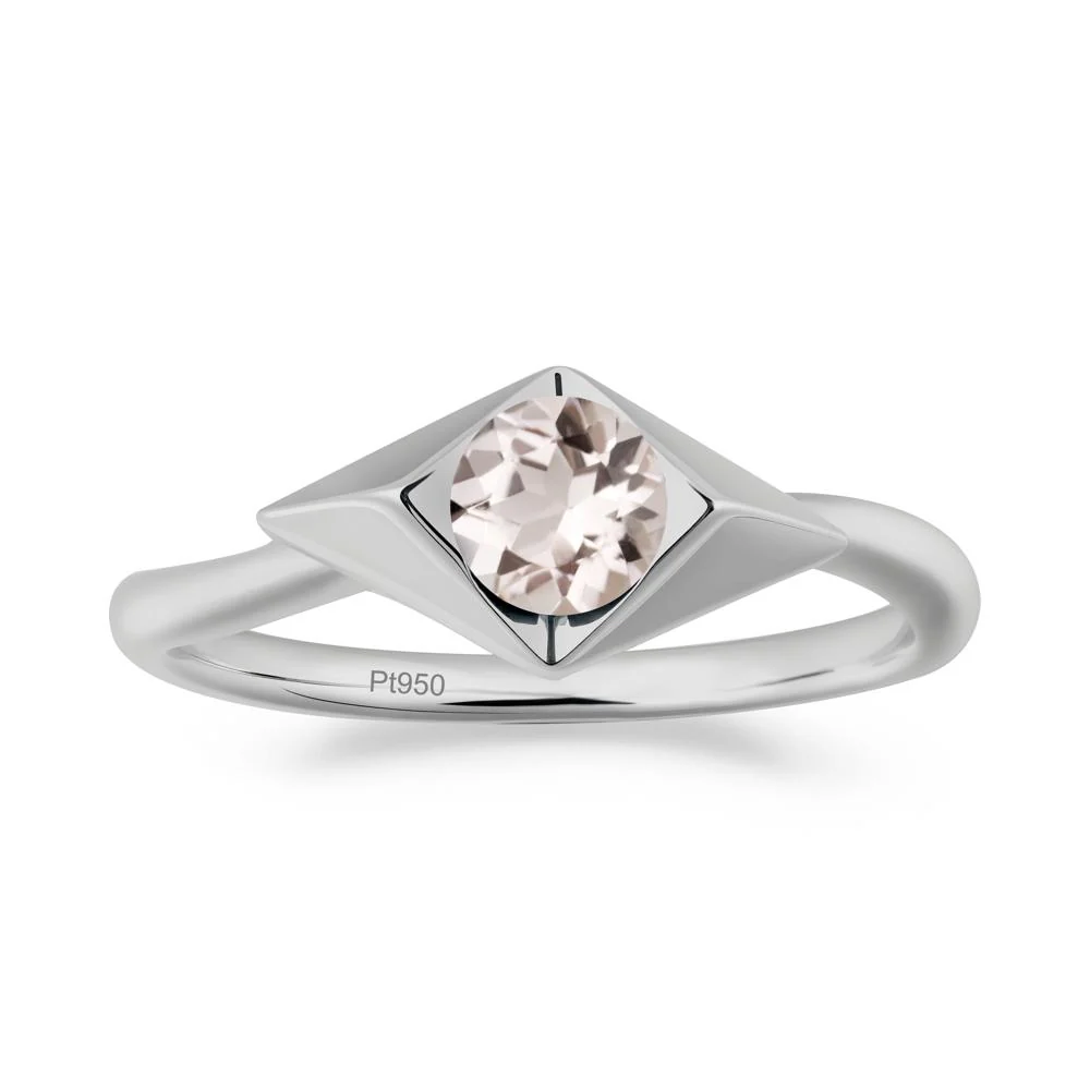 Bezel Set Morganite Ring with Twisted Band - Image 5