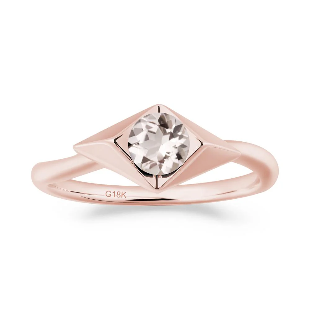 Bezel Set Morganite Ring with Twisted Band - Image 6
