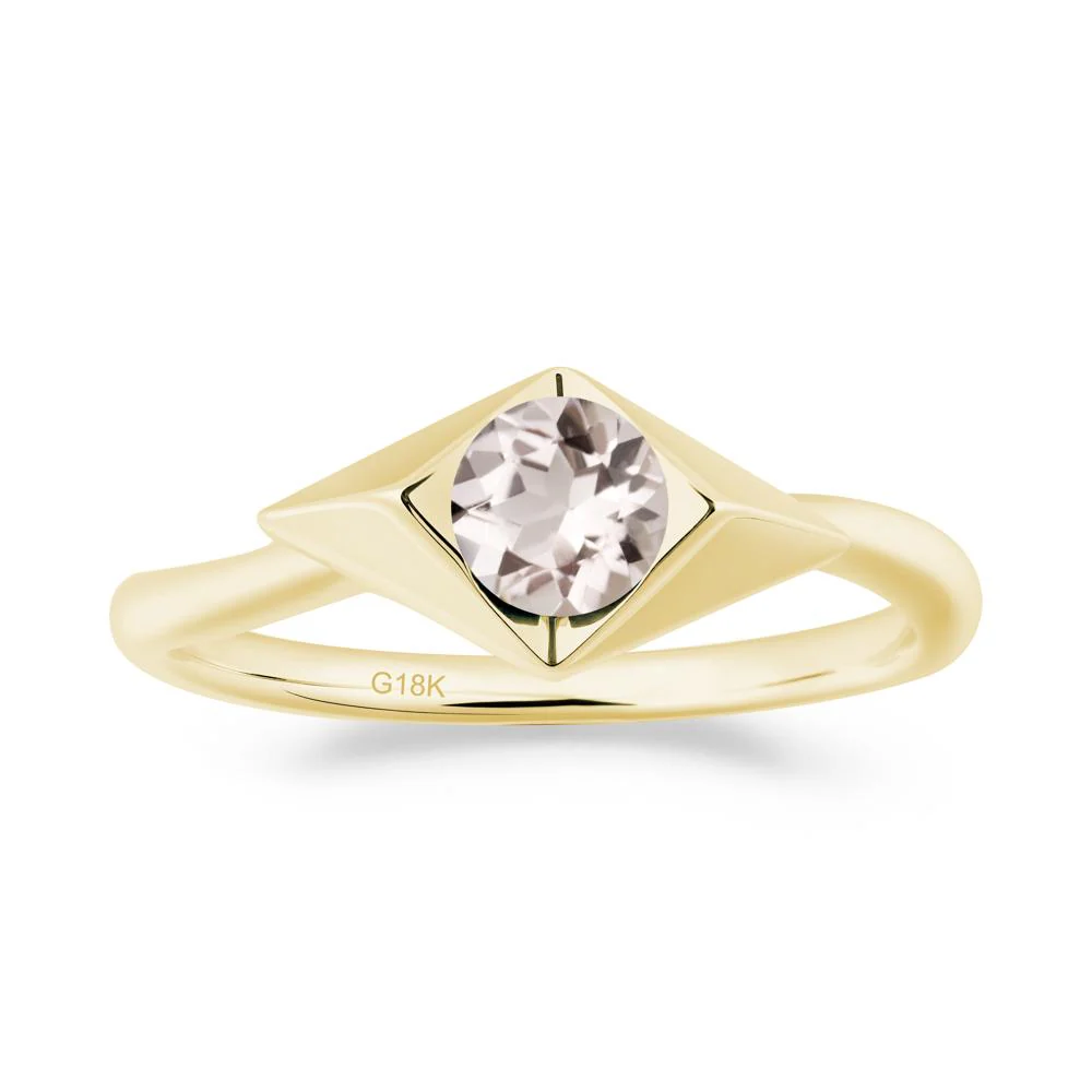 Bezel Set Morganite Ring with Twisted Band - Image 7