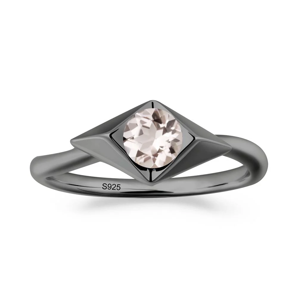 Bezel Set Morganite Ring with Twisted Band - Image 8