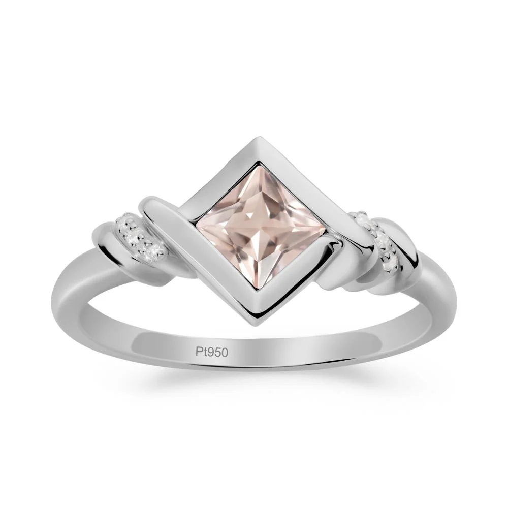 Bezel Set Morganite Ring with Twisted Shank - Image 7