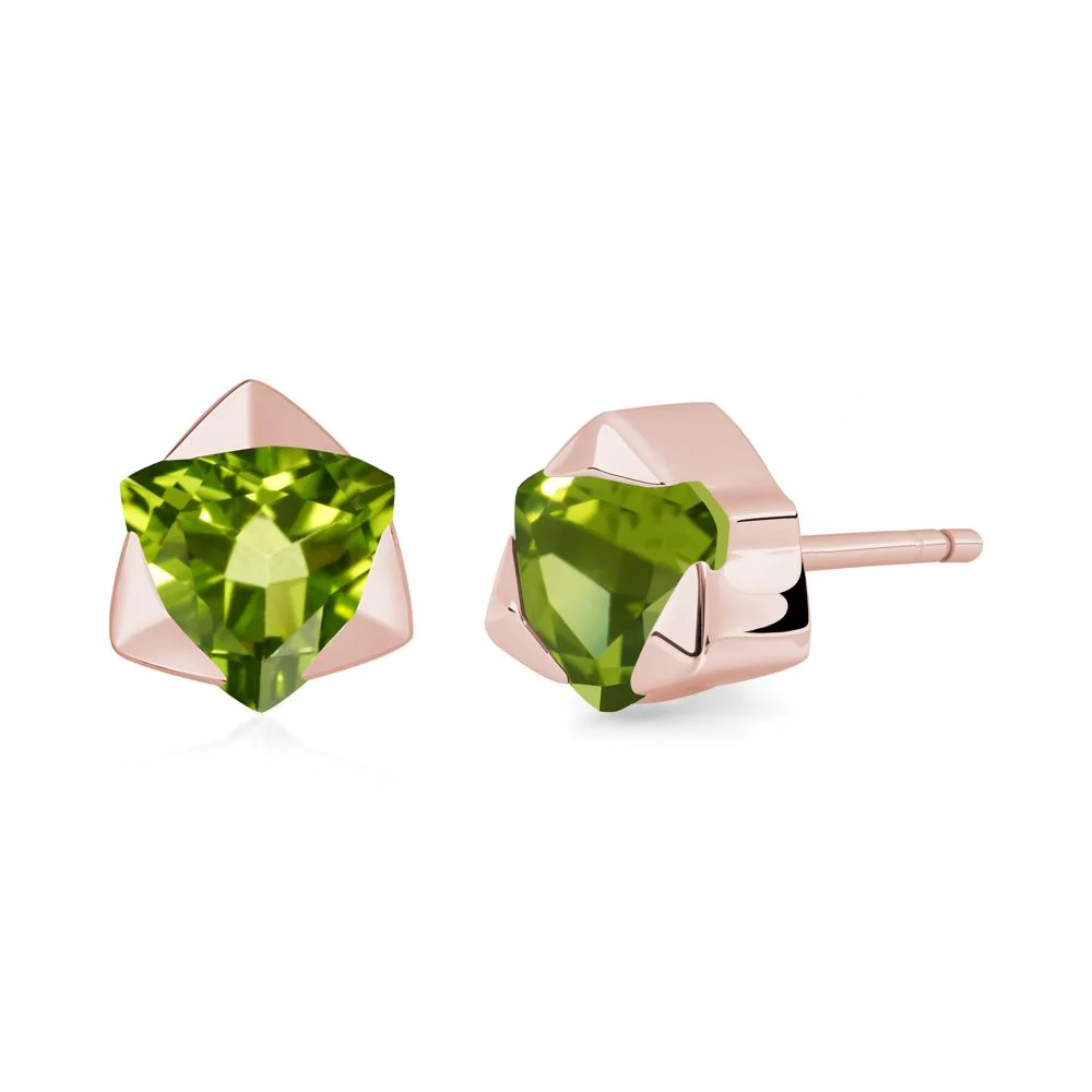 Bezel Set Peridot Earrings - Image 5