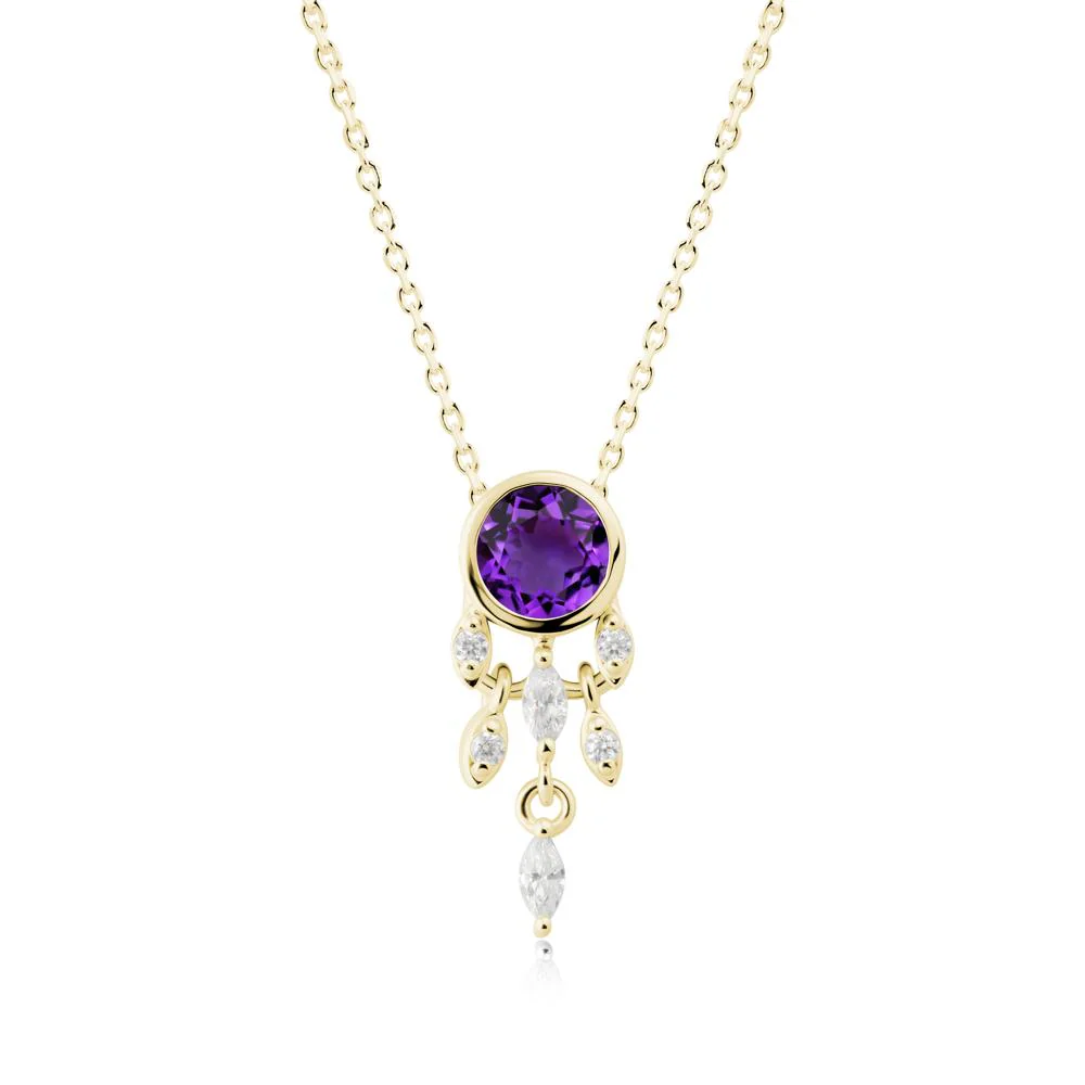 Bezel Set Round Amethyst Pendant - Image 2
