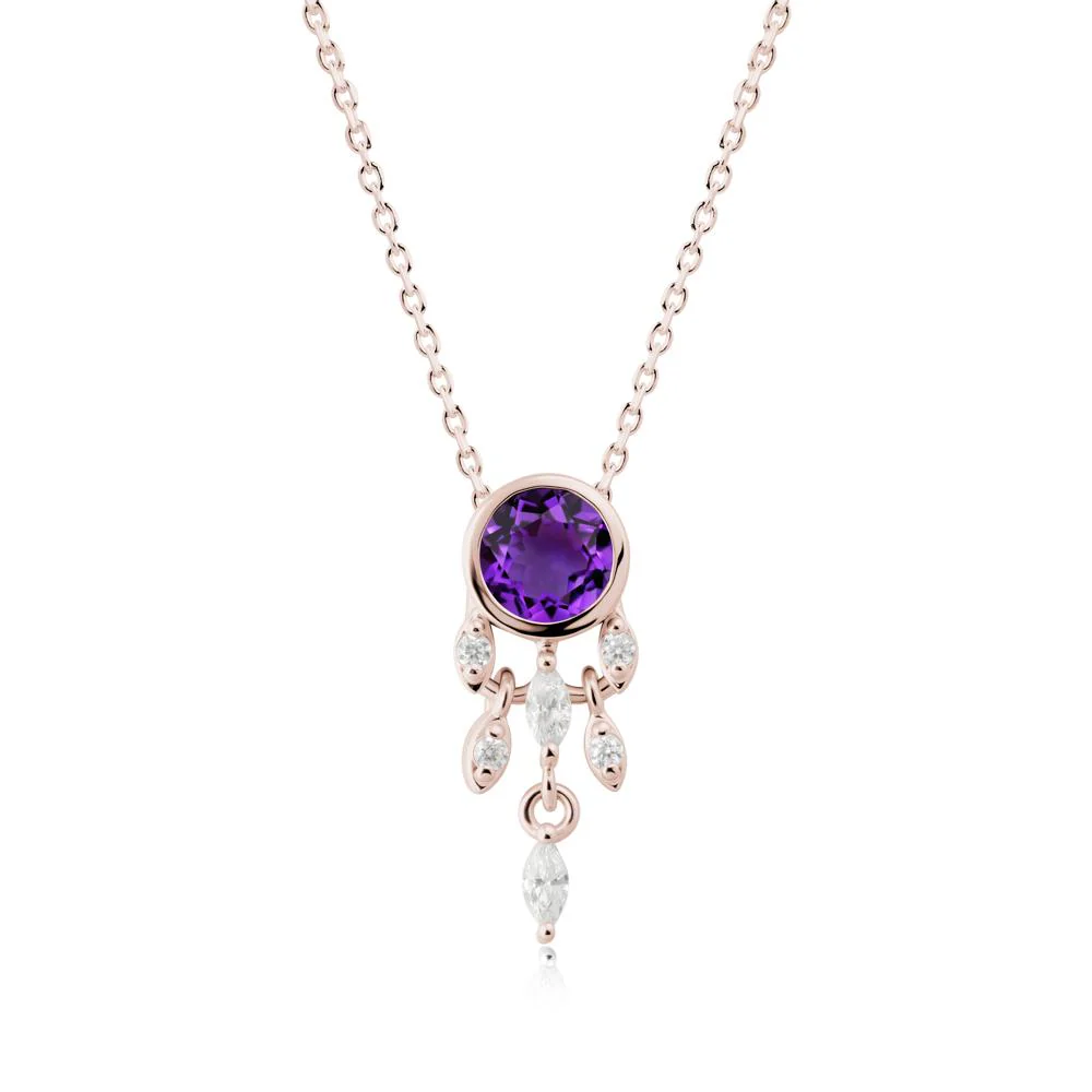 Bezel Set Round Amethyst Pendant - Image 5