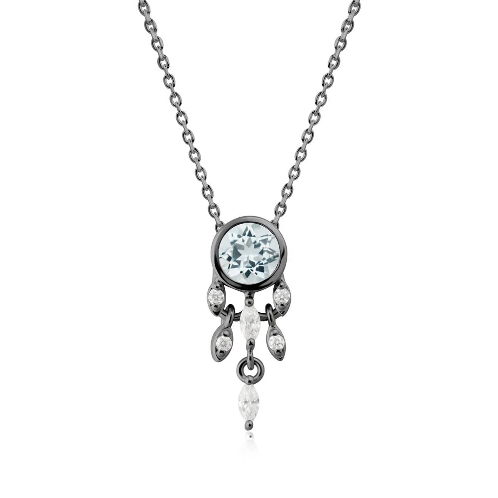 Bezel Set Round Aquamarine Pendant - Image 2