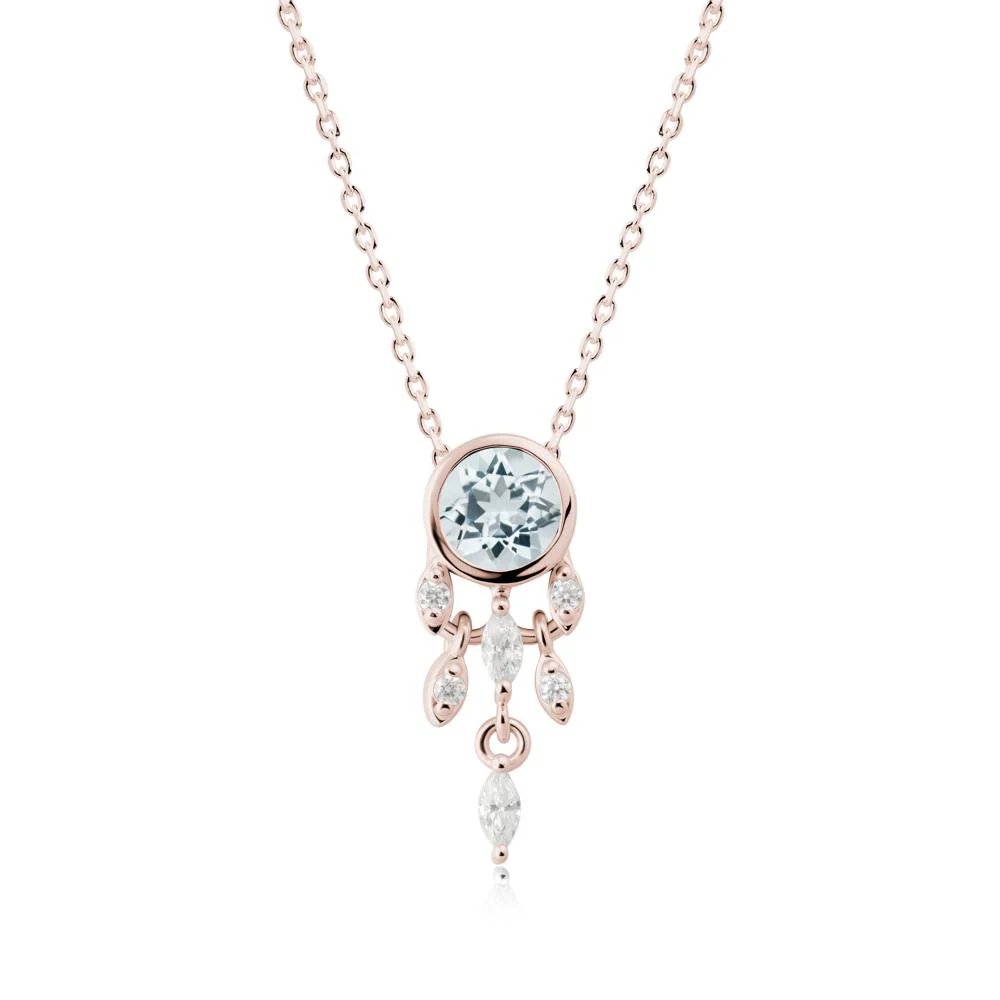 Bezel Set Round Aquamarine Pendant - Image 9