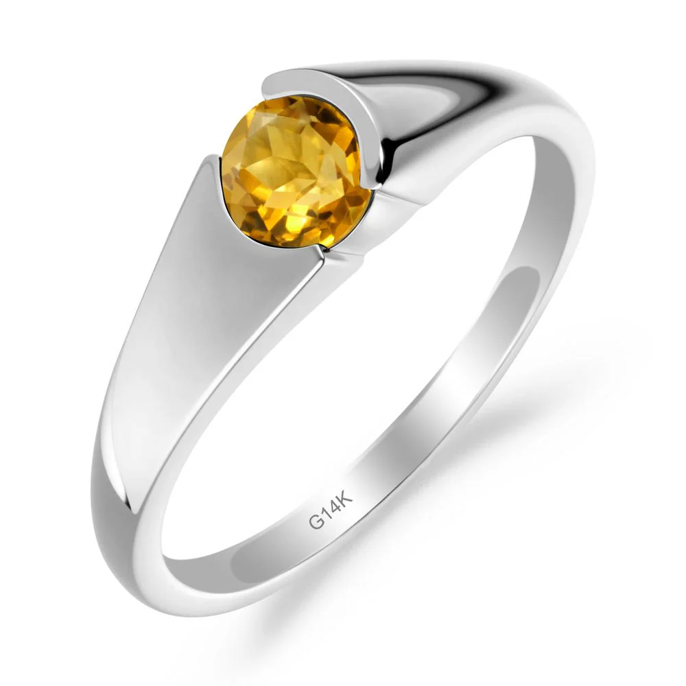 Bezel Set Round Citrine Solitaire Ring - Image 2